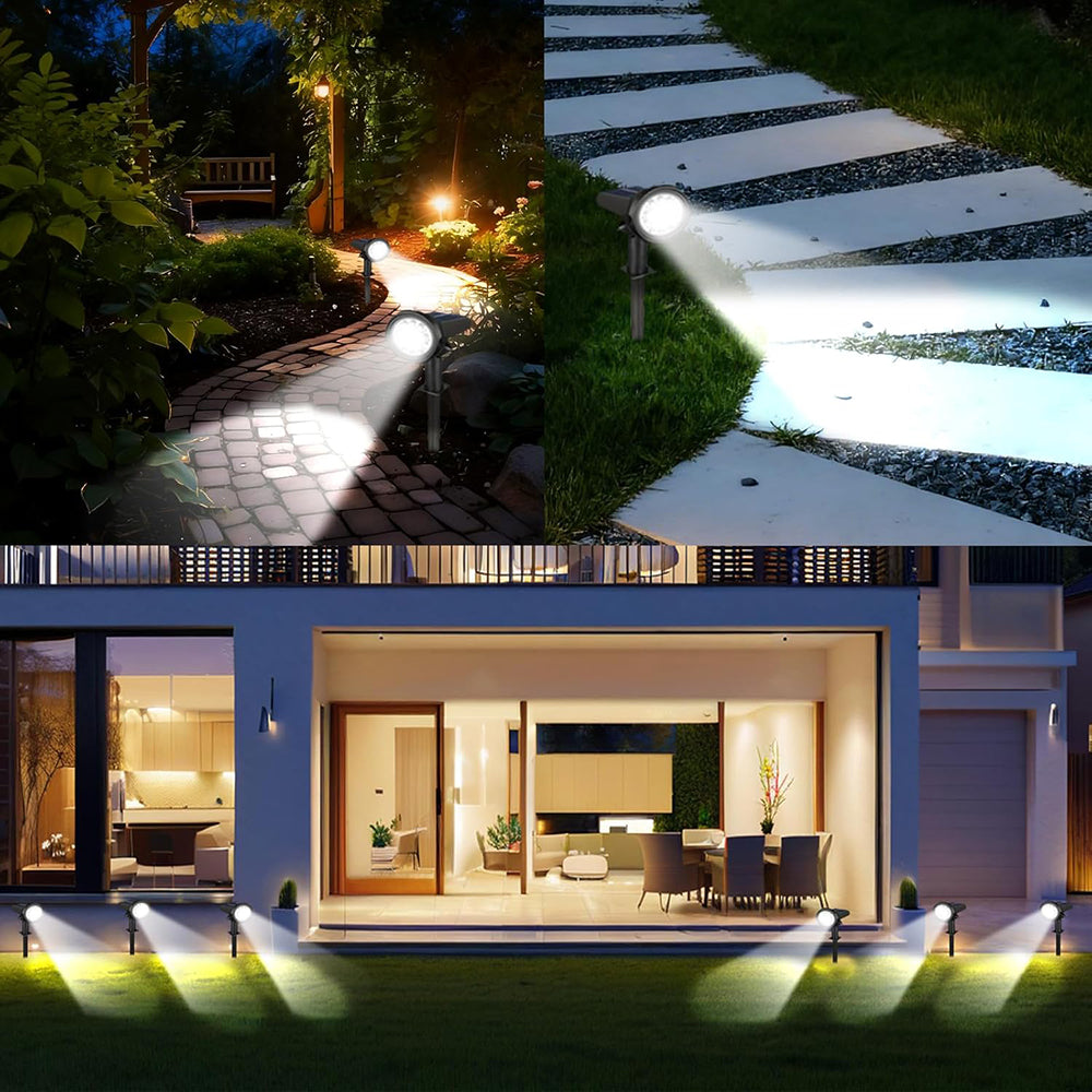 Solar Lights Outdoor Waterproof, 6 Pack Cool White Solar Landscape Spotlight, Solar Powered Yard Garden Solar Spot Lights for Outside Landscape Auto On/Off