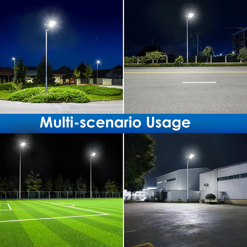 5000W Solar Street Lights Outdoor, Super Bright Solar Parking Lot lights Dusk to Dawn, Waterproof Solar Lights for Outside, Flood Security Lights with Remote Control for Yard Garden