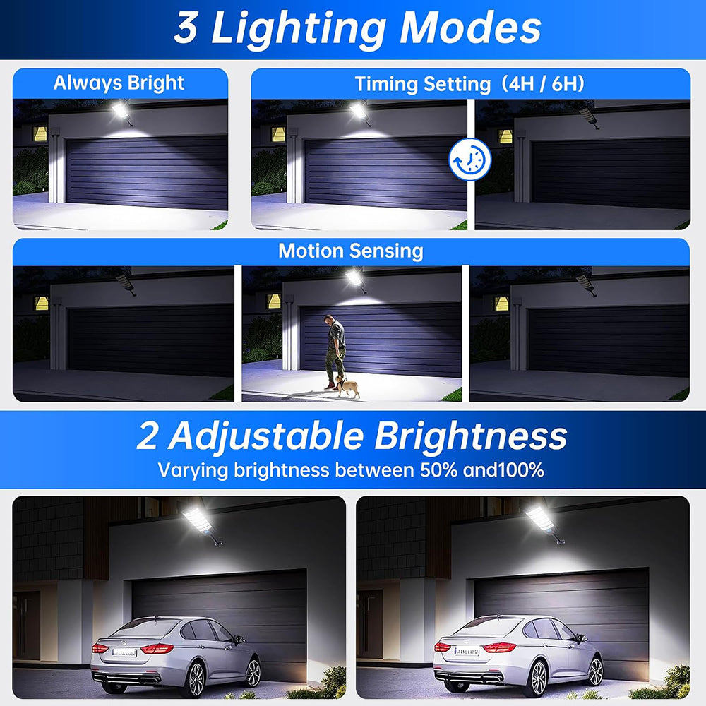 Solar Street Lights, 80000LM Outdoor Solar Powered Parking Lot Lights, Waterproof Solar Motion Sensor Lights, Dusk to Dawn Solar Lights for Yard, Entryway Garage, Porch
