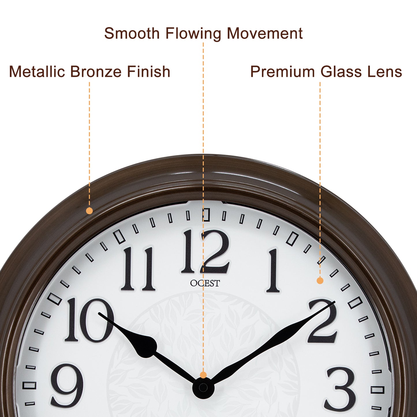 OCEST 15 Inch Metal Illuminated Wall Clocks Waterproof with Thermometer & Hygrometer Smart Sensor