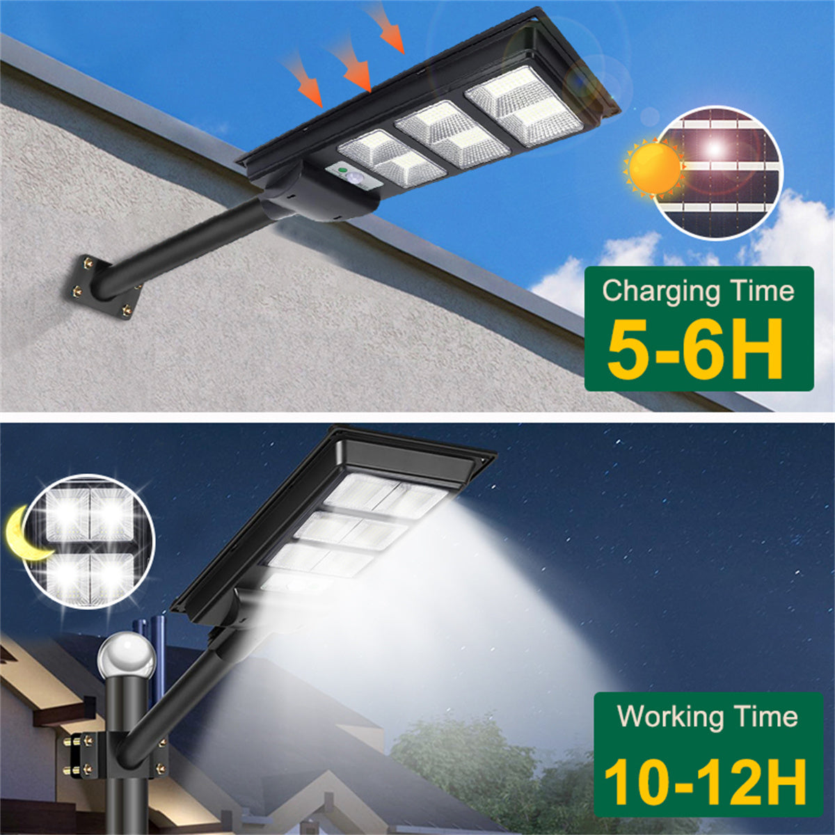 Solar Street Lights Waterproof, 88000LM Solar Parking Lot Street Lights Dusk to Dawn, Outdoor Solar Flood Lights Motion Sensor for Yard, Garden, Path, Patio Parking lot