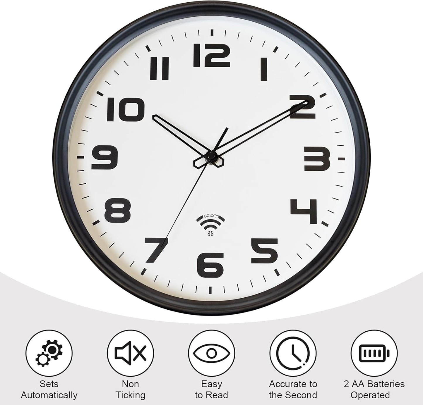 OCEST 12 Inch Smart WIFI Wall Clock Automatically DST Sync Time