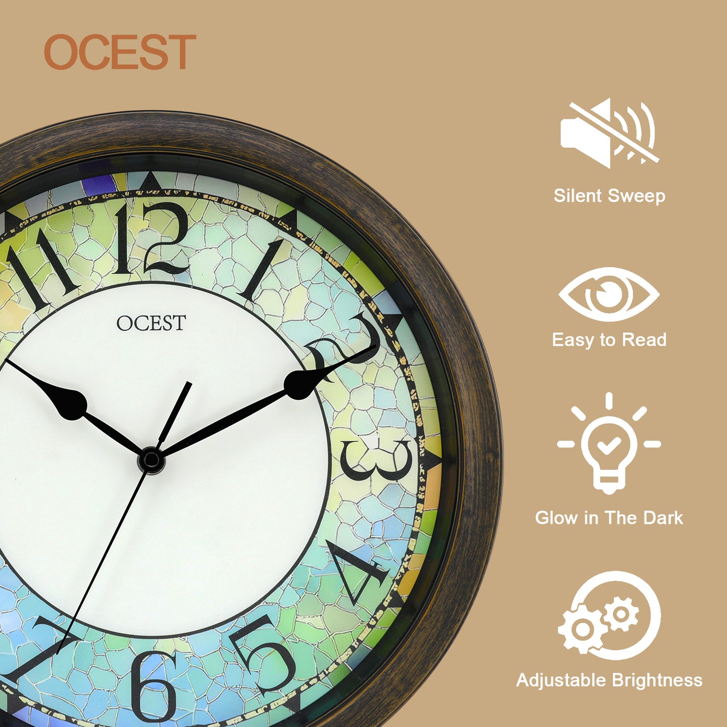 OCEST 13 Inch Illuminated Wall Clock