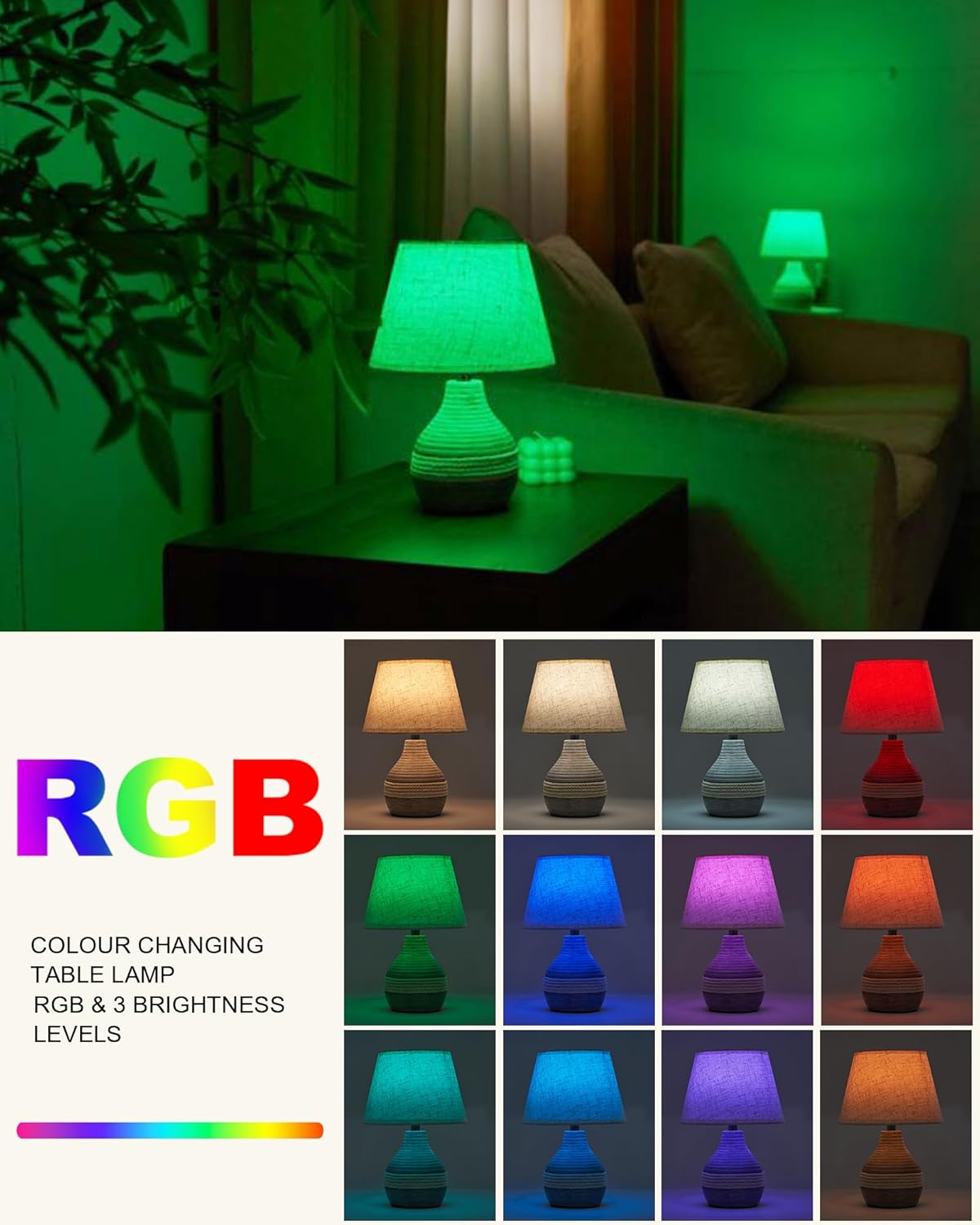 Ceramic Wireless Table Lamp, Small Rechargeable Table Lamp with Timing Function, Dimmable Table Light with Remote Control, Nightstand Light Lamp for Home Office Bedroom Dorm Side Table