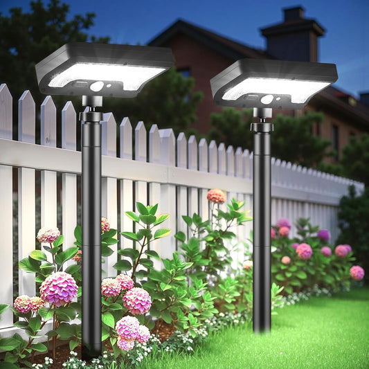 2 Pack Solar Pathway Lights, 28''Super Bright Rechargeable Solar Path Lights Outdoor, Waterproof Solar Garden Lights, Solar Spotlights Outdoor for Lawn Patio Walkway Driveway Decor Landscape Lighting