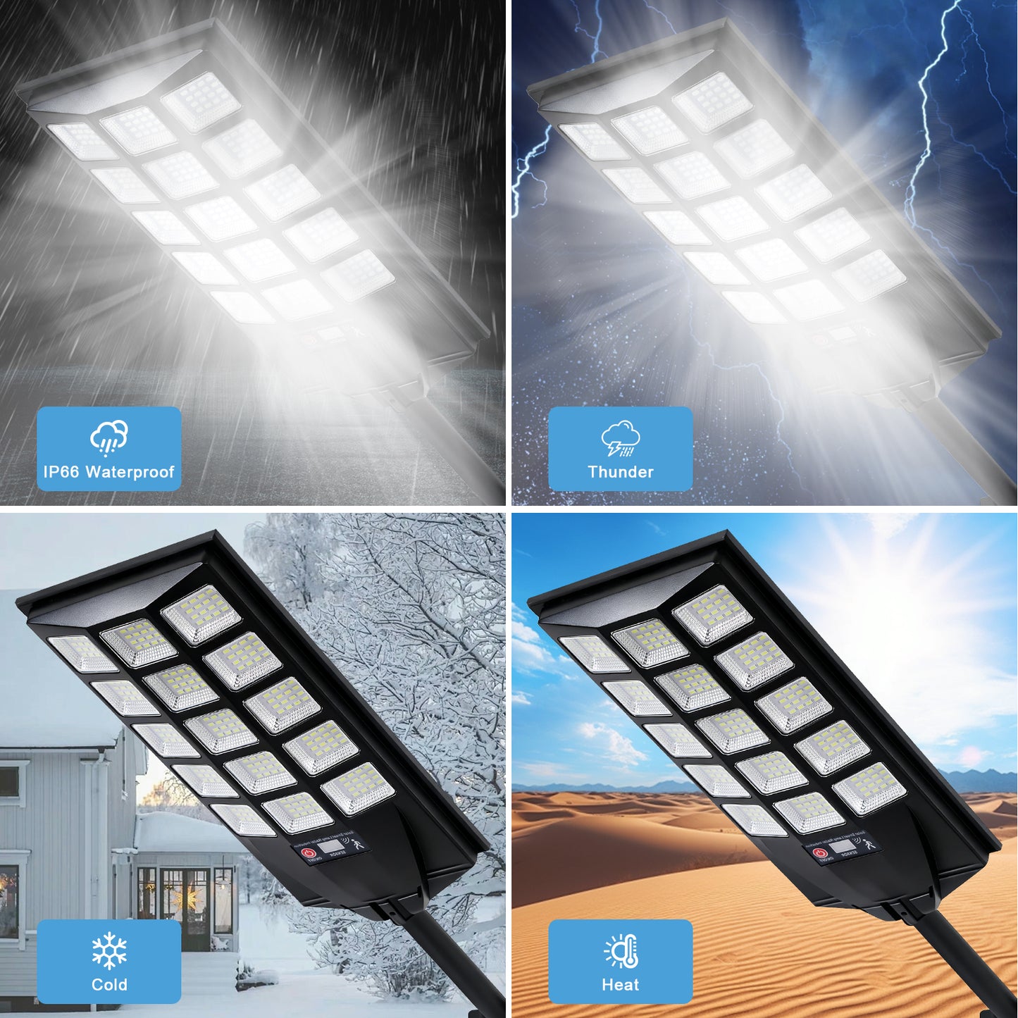 5000W Solar Lights Outdoor, 4 Pack Super Bright Solar Street Lights, Dusk to Dawn Solar Security Street Lights, Motion Sensor Solar Outdoor Lights for Yard, Entryway Garage, Porch