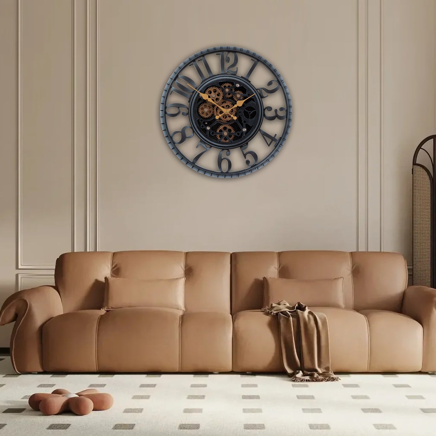 OCEST 16 Inch Moving Gear Wall Clock