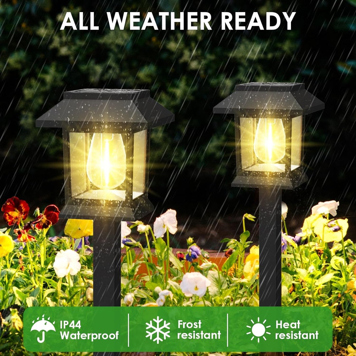 6 Pack Solar Pathway Lights Outdoor, Auto On/Off Solar Garden Lights Waterproof, Outdoor Solar Lights for Lawn Patio Walkway Driveway Decor Landscape Lighting