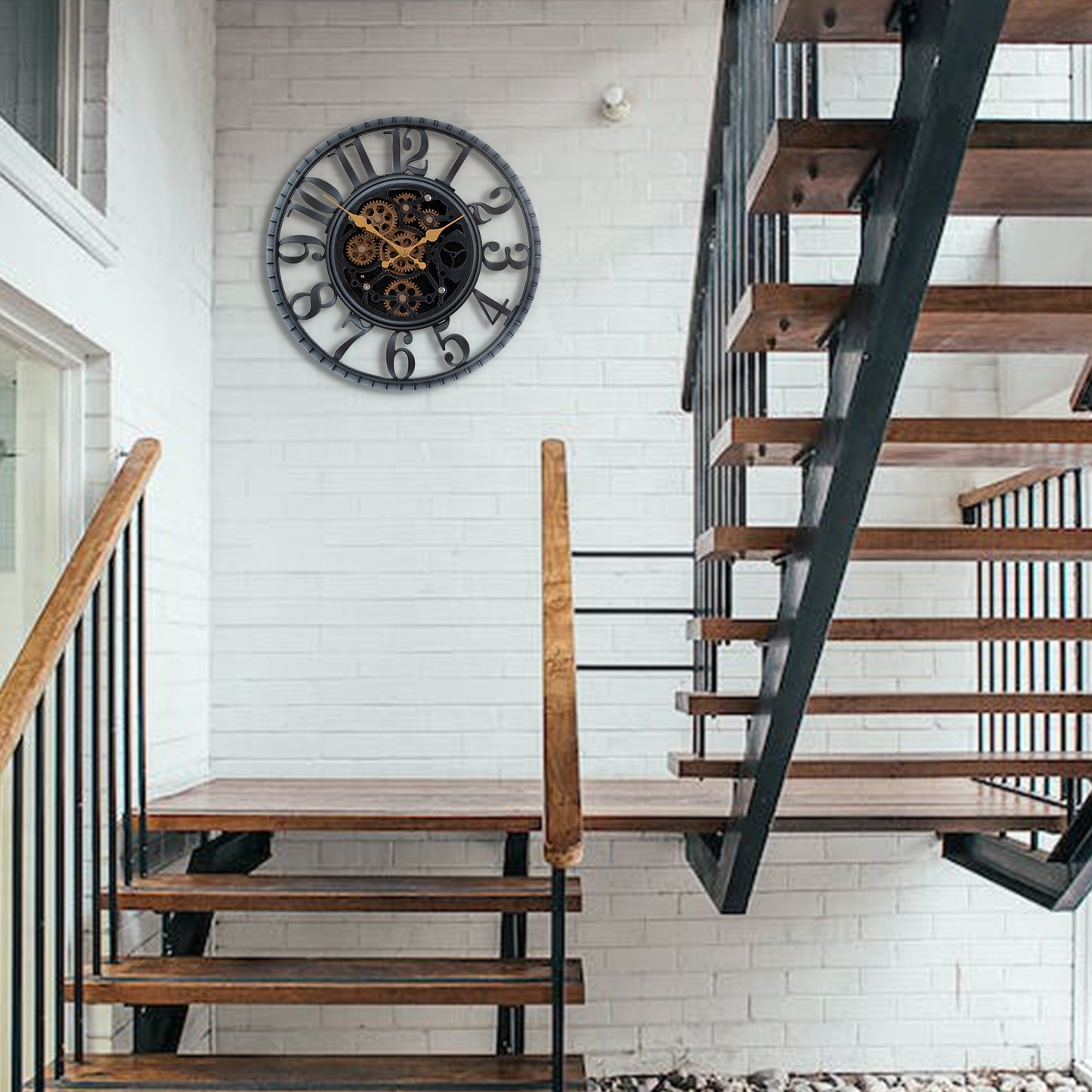 OCEST 16 Inch Moving Gear Wall Clock