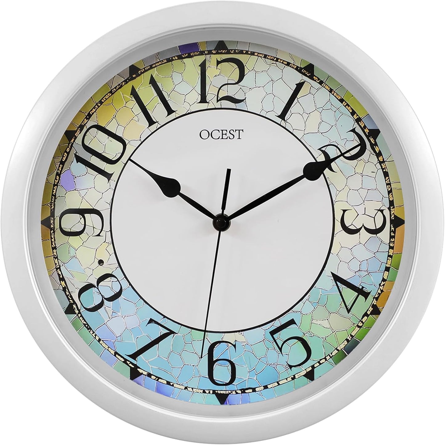 OCEST 13-inch Illuminated Wall Clock Adjustable Brightness Silent Battery Operated for Bedroom Living Room