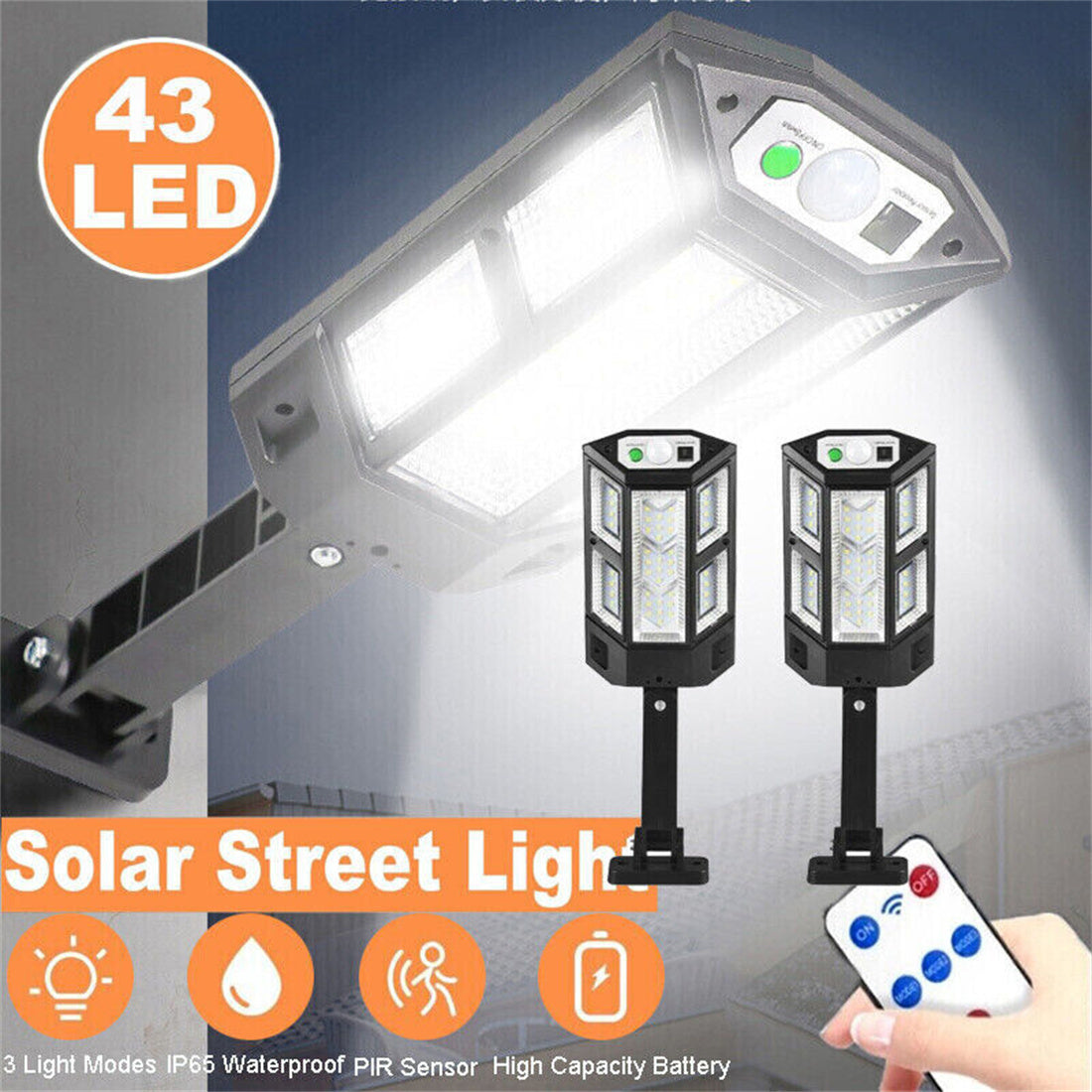 2 Pack Solar Street Lights, Outdoor Street Lamps Motion Sensor, Dusk to Dawn Solar Lights, Street Security Lighting for Home Garden Patio Yard