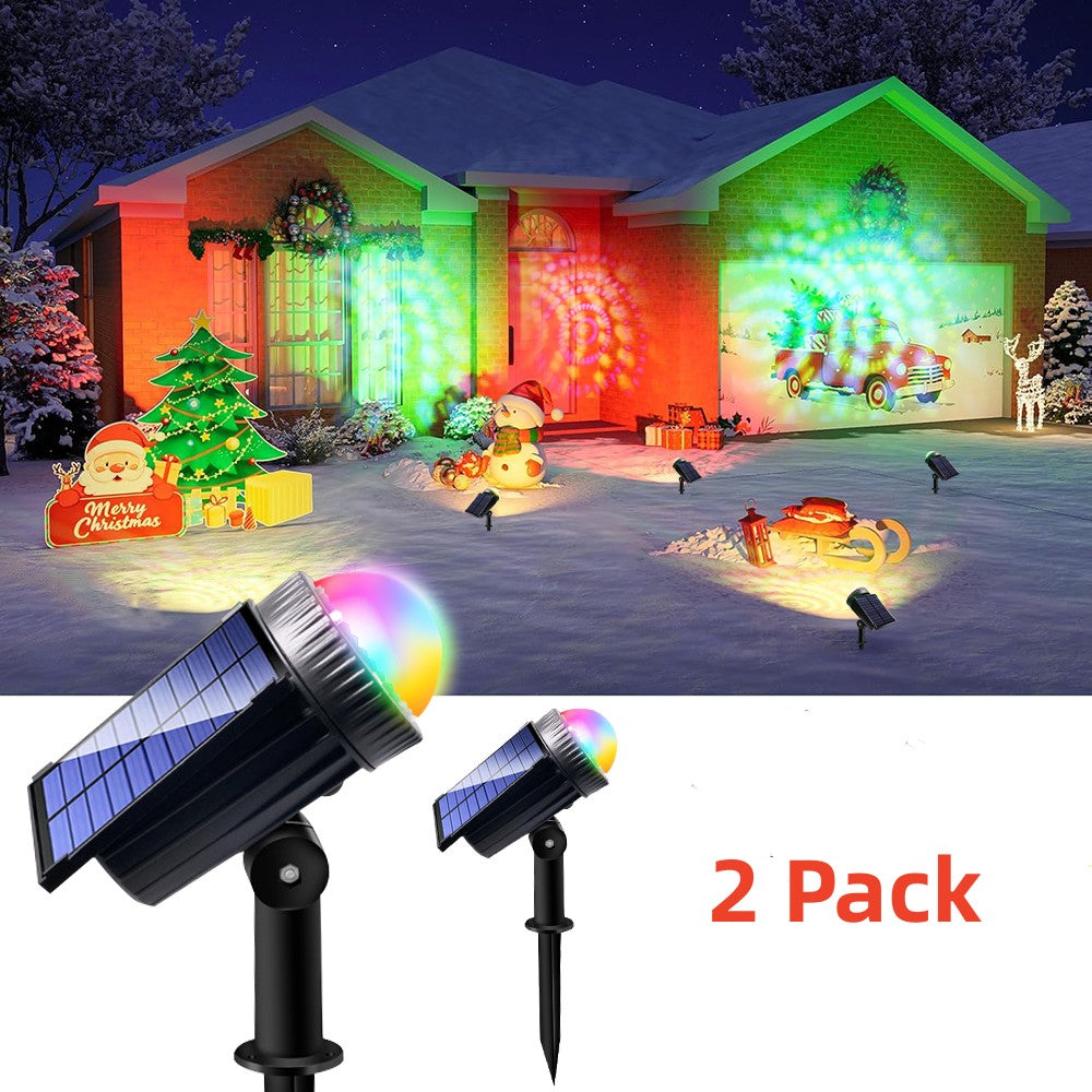 Solar Spotlights Outdoor Waterprrof, 2 Pack RGB Color Changing Solar Garden Yard Spot Lights, Waterproof Solar Landscape Spotlights for Outside Garden House Garage Pathway
