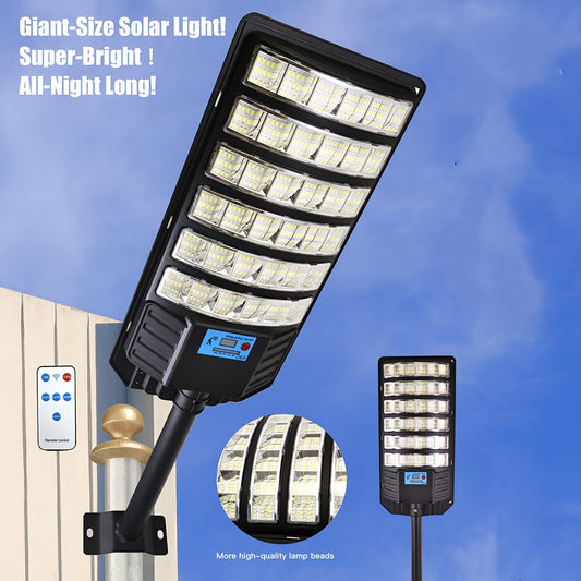 Super Bright Solar Street Lights, 6500K 20000LM Wide Angle Outdoor Solar Lights, Dusk to Dawn Solar Flood Lights with Remote Control, Motion Sensor Solar Lights for Garden Yard Patio
