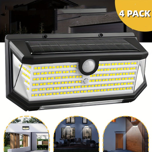 Solar Lights Outdoor Waterproof, 4 Pack 4500LM Super Bright Motion Sensor Flood Outside Lights, Solar Security Lights for Garden Patio Garage Yard Entryways